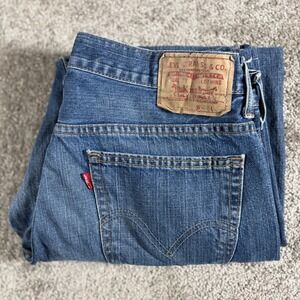 Levi's 569 Loose Straight Jeans Men's 32x28 Blue –Hemmed Y2K
